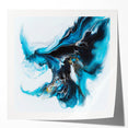 Fluid Abstract Art Collection – Teal, Gold, and Aqua Swirl Motion