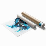 Fluid Abstract Art Collection – Teal, Gold, and Aqua Swirl Motion