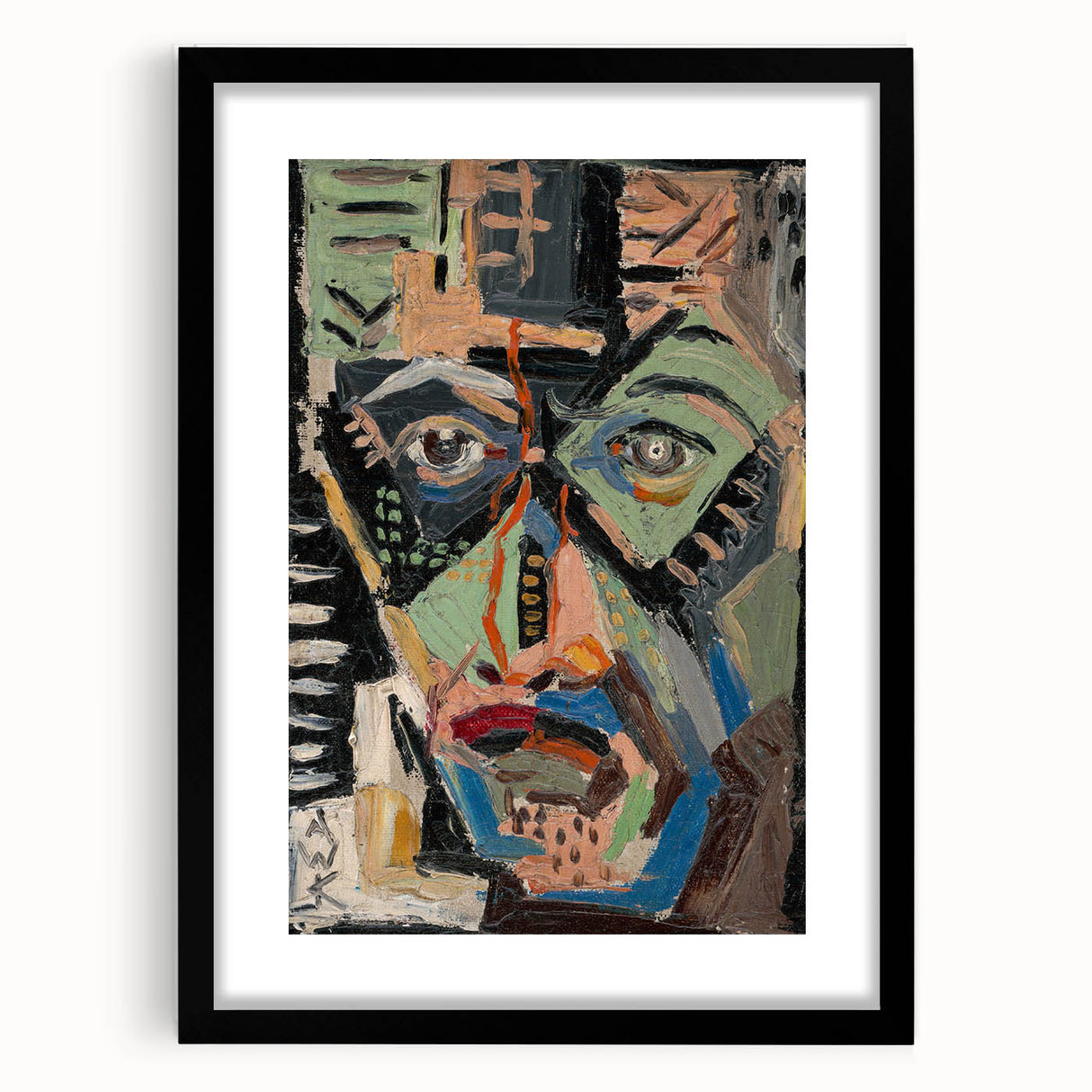 Man’s Face - Bold and Vibrant Expressionist Portrait by Weisz-Kubínčan
