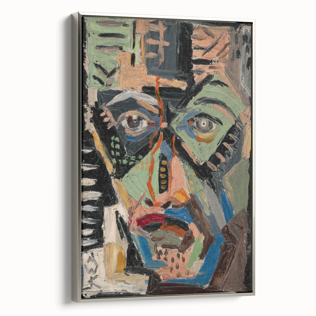 Man’s Face - Bold and Vibrant Expressionist Portrait by Weisz-Kubínčan