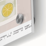 Large abstract wall art in mid-century modernist style with vibrant colors on acrylic glass, suitable for dining room decor.