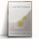 Large art print of mid-century modernist food and drinks, in vibrant colors on a framed acrylic.