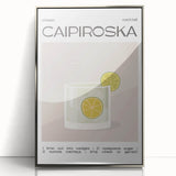 Mid-century modernist acrylic print featuring a stylized food and drinks motif in vibrant colors, ideal for nursery wall art.