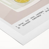 Art deco poster featuring a stylized cocktail glass in muted gold and black tones on rolled canvas.