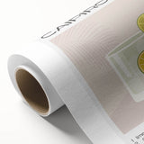 Art Deco poster featuring a stylized cocktail, in pastel pink and blue on rolled canvas, ideal for dining room wall art.