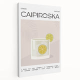 Large stretched canvas featuring a colorful illustration of various fruits and beverages, ideal for kitchen wall art.