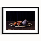 Extra large abstract art print featuring vibrant, colorful fruits on textured canvas, ideal for living room decor.