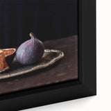 Extra large black wall art featuring a close-up of colorful fruits, textured canvas, ideal for living room decor.