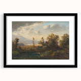Modern Landscape Art with Serene Fisherman Scene - Modern Wall Decor
