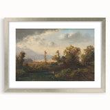 Modern Landscape Art with Serene Fisherman Scene - Modern Wall Decor