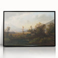 Modern Landscape Art with Serene Fisherman Scene - Modern Wall Decor