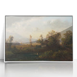 Modern Landscape Art with Serene Fisherman Scene - Modern Wall Decor