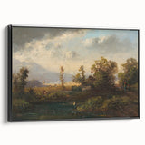 Modern Landscape Art with Serene Fisherman Scene - Modern Wall Decor