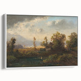Modern Landscape Art with Serene Fisherman Scene - Modern Wall Decor