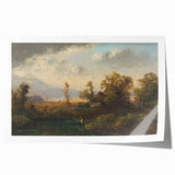 Modern Landscape Art with Serene Fisherman Scene - Modern Wall Decor