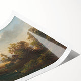 Modern Landscape Art with Serene Fisherman Scene - Modern Wall Decor