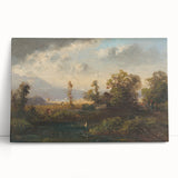 Modern Landscape Art with Serene Fisherman Scene - Modern Wall Decor