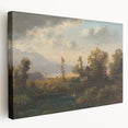 Modern Landscape Art with Serene Fisherman Scene - Modern Wall Decor