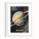 STEM Learning Wall Art - Saturn Planet Educational Space Poster