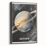 STEM Learning Wall Art - Saturn Planet Educational Space Poster
