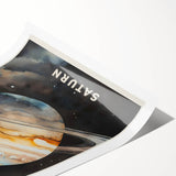 STEM Learning Wall Art - Saturn Planet Educational Space Poster