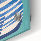 Children’s Wall Decor – Modern Striped Cat Illustration for Kids