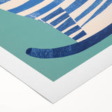 Children’s Wall Decor – Modern Striped Cat Illustration for Kids