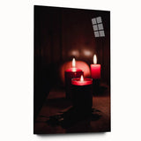 Large abstract wall art in orange and brown tones on acrylic glass, ideal for bedroom or dining room decor.