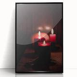 Large abstract wall art featuring mid-century modernist autumnal tones on a framed acrylic.