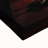 Large art depicting a black and white landscape painting on stretched canvas, suitable for bedroom wall decor.