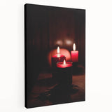 Side view of a large canvas depicting a fall scene with orange and red leaves, ideal for kitchen wall art.