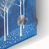 Dining Room Wall Decor – Blue & White Winter Forest Art Print