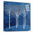 Dining Room Wall Decor – Blue & White Winter Forest Art Print