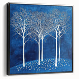 Dining Room Wall Decor – Blue & White Winter Forest Art Print