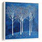 Dining Room Wall Decor – Blue & White Winter Forest Art Print