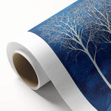 Dining Room Wall Decor – Blue & White Winter Forest Art Print