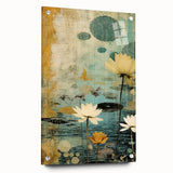 Serene Lotus Pond Living Room Wall Art – Vintage Canvas Print