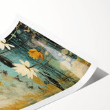 Serene Lotus Pond Living Room Wall Art – Vintage Canvas Print