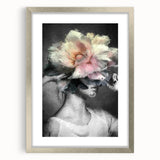 Abstract figurative art frame with a silver mat, showcasing a contemporary design that enhances modern home decor aesthetics, perfect for stylish interiors.