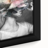 Abstract figurative framed canvas artwork showcasing vibrant colors and dynamic shapes, ideal for modern decor and artistic expression, enhancing any interior space.