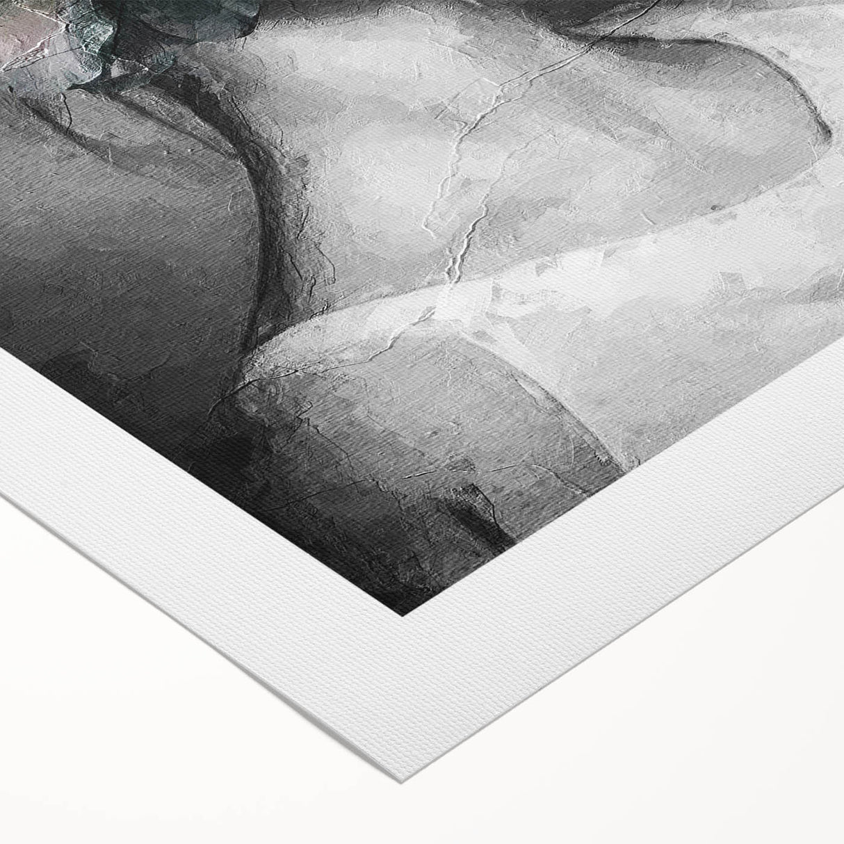 Abstract figurative rolled canvas art featuring vibrant colors and dynamic shapes, showcasing a modern artistic expression ideal for contemporary home decor.