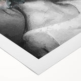 Abstract figurative rolled canvas art featuring vibrant colors and dynamic shapes, showcasing a modern artistic expression ideal for contemporary home decor.