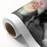 Abstract figurative rolled canvas artwork showcasing vibrant colors and dynamic shapes, designed for modern decor. Perfect for enhancing living spaces and creating visual interest.