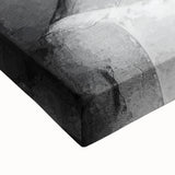 Close-up of an abstract figurative stretched canvas artwork showcasing vibrant colors and dynamic shapes, ideal for modern home decor and artistic expression.