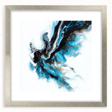 Abstract Fluid Canvas Art – Aqua, Gold, and Black Ocean Energy