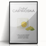 Large abstract wall art depicting vibrant food and drink imagery in mid-century modernist style on a black framed acrylic.