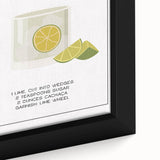 Extra large black wall art depicting colorful, textured food and drinks on a framed canvas, ideal for living room decor.