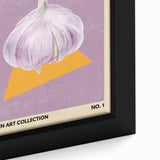 Extra large black wall art on canvas featuring a close-up of colorful, textured fruits, ideal for living room decor.