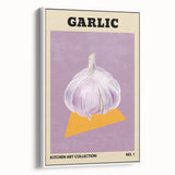 Vintage poster art of colorful fruits on a white framed canvas, ideal for extra large living room wall decor.