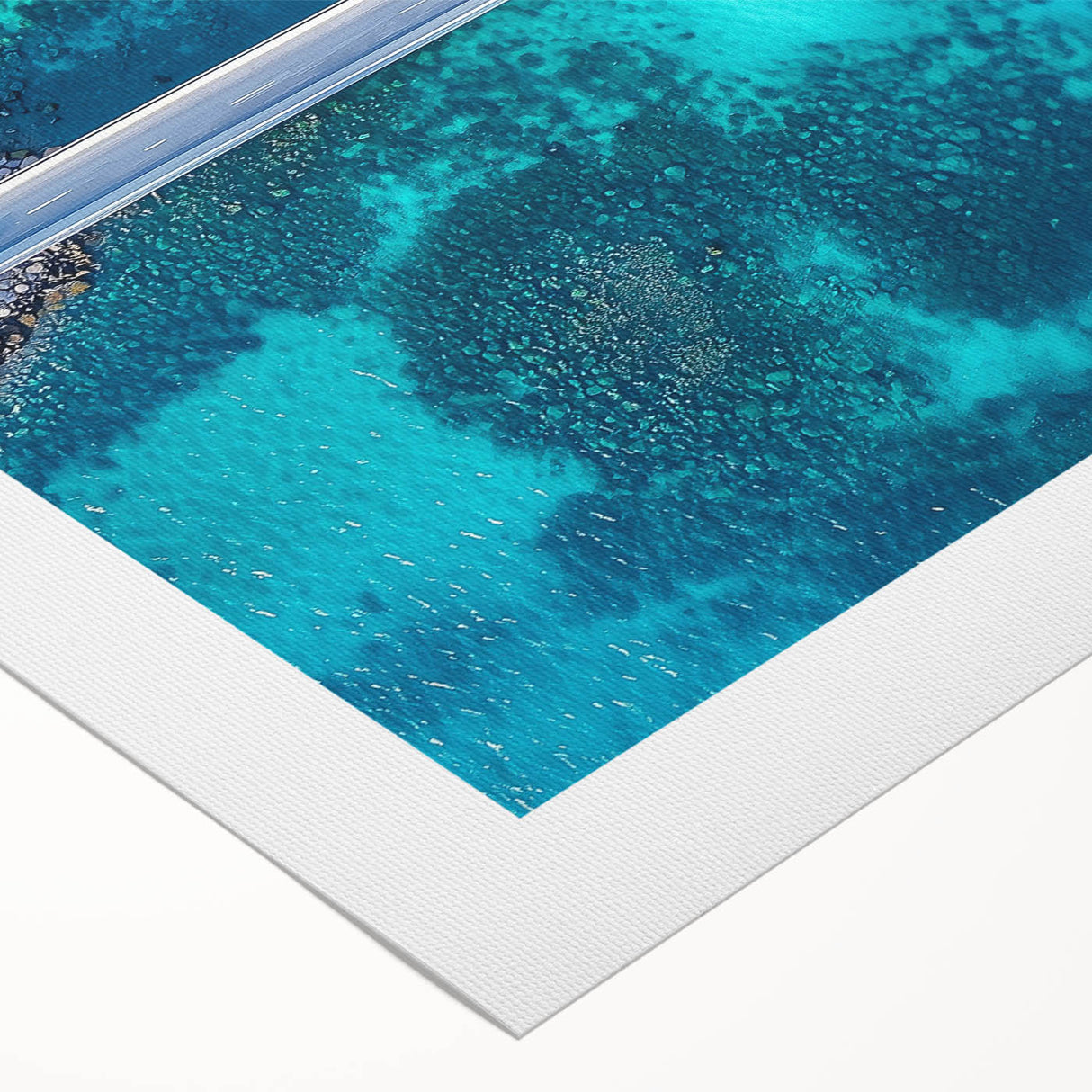 Rolled canvas art showcasing a stunning landscape bridge design, adorned with rich colors and intricate details, perfect for home decor or art enthusiasts.